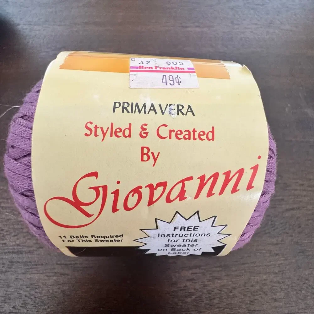 VTG Craft Yarn 1985 3 Rolls Purple 2 Blue Mothproof Made Italy 50 Grams Cotton